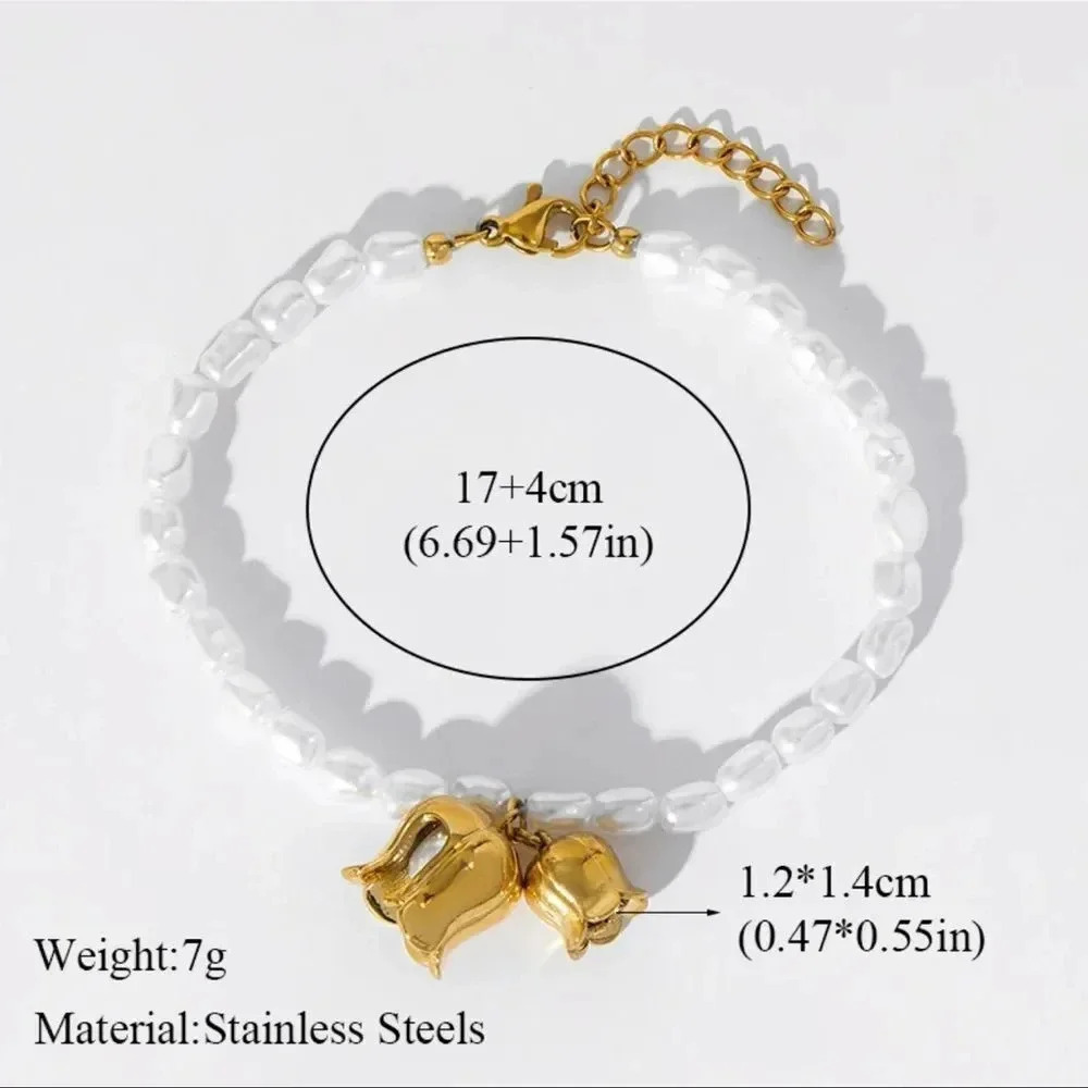 Vintage Pearl Gold Beaded Bracelet - Picture 6 of 10